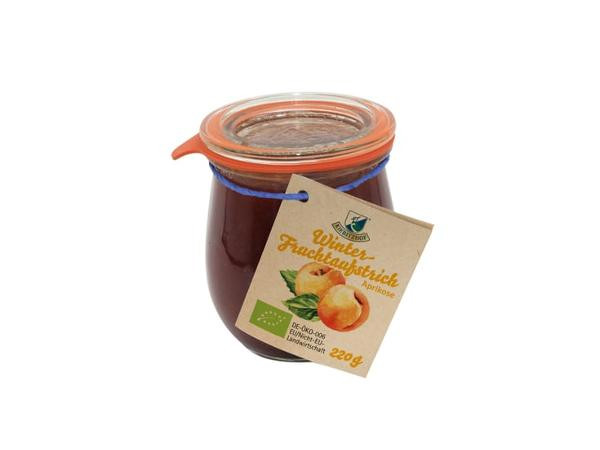 Produktfoto zu Fruchtaufstrich Winterliebe Aprikose-Mango-Pflaume 220g