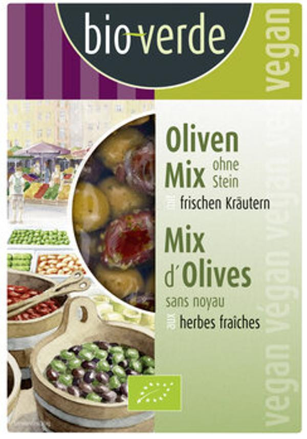 Produktfoto zu Oliven Mix mit Kräutern ohne Stein 150g vegan