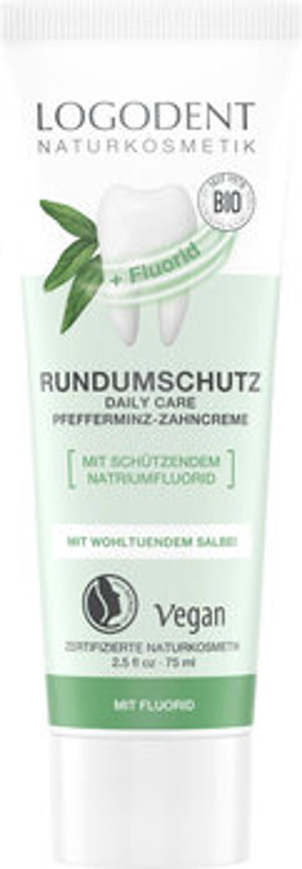 Produktfoto zu RUNDUMSCHUTZ + Fluorid Pfefferminz-Zahncreme 75ml