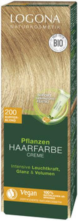 Produktfoto zu Pflanzen Haarfarbe Creme "200 kupferblond" 150ml